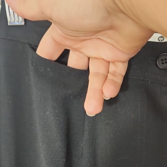 The Studio John Meyer of Norwich Wool Black Lined Trousers NWT Size 8P - Picture 2 of 11